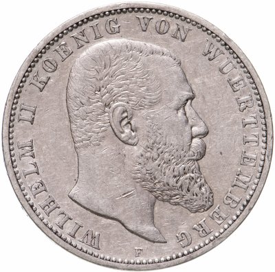купить Германская Империя, Вюртемберг 5 марок (mark) 1904 F