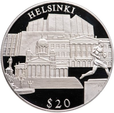 купить Либерия 20 долларов 2000 "Хельсинки"