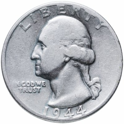 купить США 25 центов (квотер, 1/4 доллара, quarter dollar) 1944 Washington Quarter