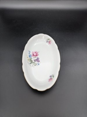 купить Сервировочное блюдо с цветочным декором, Bohemia, фарфор, деколь, золочение, Чехословакия, 1922-1945 гг.