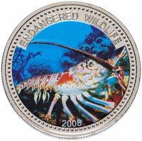 Купить Палау 1 доллар 2008 "Подводный мир - Вымирающие виды - Креветка"