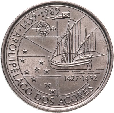 купить Португалия 100 эскудо (escudos) 1989 "Золотой век открытий - Открытие Азорских островов"