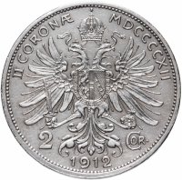 Купить Австро-Венгрия 2 кроны (corona) 1912, монета для Австрии