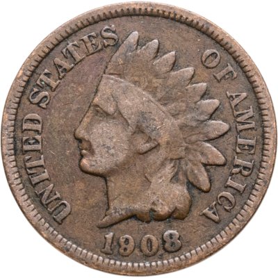 купить США 1 цент (cent) 1908 Indian Head Cent