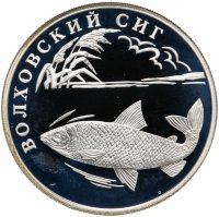 купить 1 рубль 2005 СПМД Proof "Красная книга: волховский сиг"