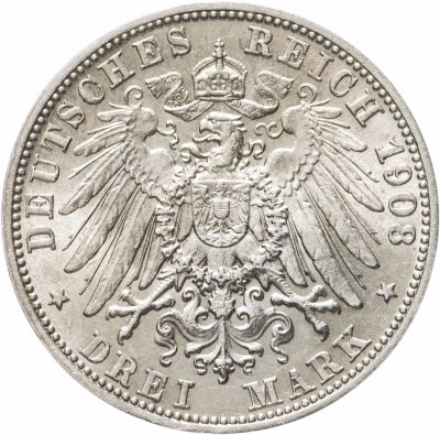 купить Германская империя 3 марки (mark) 1908
