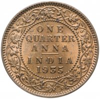 купить Британская Индия 1/4 анны (anna) 1935