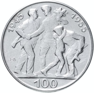 купить Чехословакия 100 крон (korun) 1955 "10 лет освобождению от Германии"