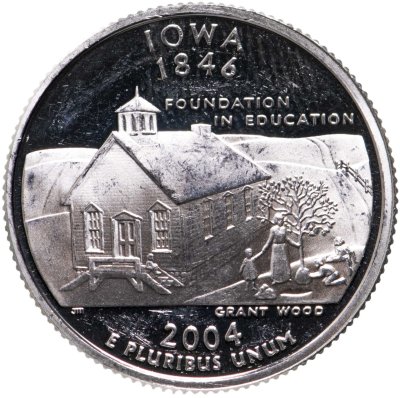 купить США 25 центов (квотер, 1/4 доллара, quarter dollar) 2004 Квотер штата Айова