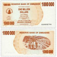 купить Зимбабве 1000000 долларов 2008 (Pick 53)