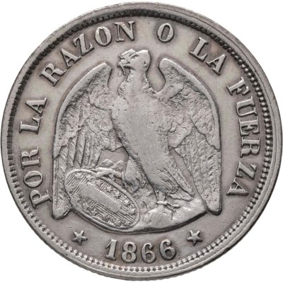 купить Чили 20 сентаво (centavos) 1866