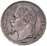 купить Франция 5 франков 1868 "Наполеон III"