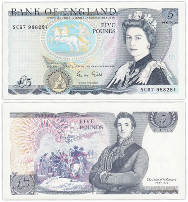 купить Англия 5 фунтов 1988-1991 (Pick 378f)