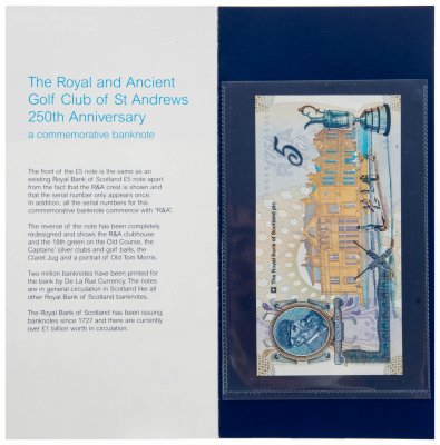 купить Шотландия 5 фунтов 2004 (Pick 363) ROYAL BANK OF SCOTLAND PLC в буклете