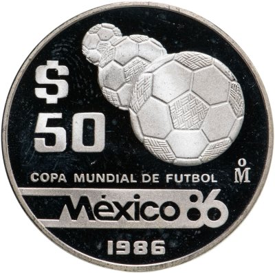 купить Мексика 50 песо (pesos) 1986 "Чемпионат мира по футболу 1986 - Мячи"