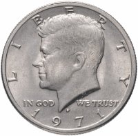 Купить США 50 центов (1/2 доллара, half dollar) 1971 D "Кеннеди"