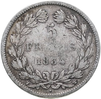 купить Франция 5 франков 1834