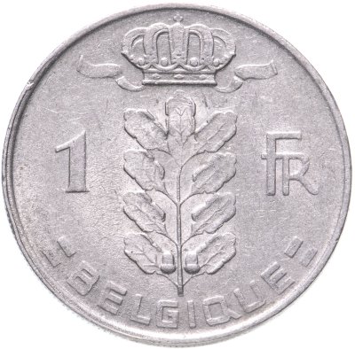 купить Бельгия 1 франк (franc) 1970 надпись на французском - "BELGIQUE"