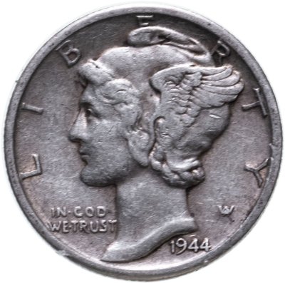 купить США 10 центов (дайм, one dime) 1944 Mercury Dime (дайм «Меркурий») D