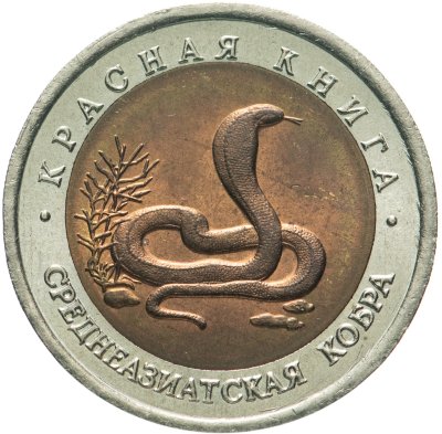 купить 10 рублей 1992 ЛМД Среднеазиатская кобра - Красная книга