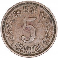 Купить Литва 5 центов 1936