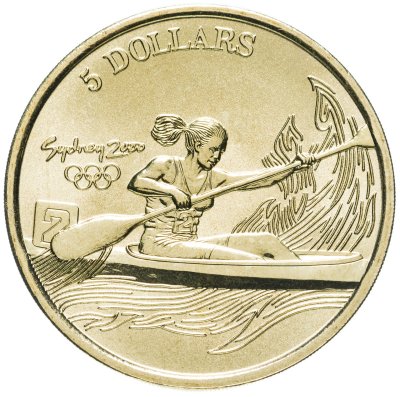 купить Австралия 5 долларов (dollars) 2000 Олимпийские игры в Сиднее - Гребля на байдарках и каноэ