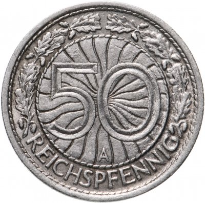 купить Германия 50 рейхспфеннигов (reichspfennig) 1937 Знак монетного двора "A" — Берлин