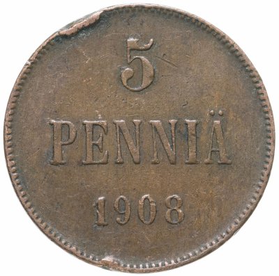 купить 5 пенни (pennia) 1908 Финляндия