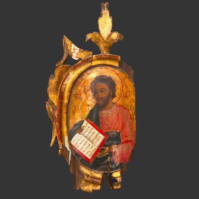 купить Икона "Святой апостол и евангелист Марк", дерево, темпера, резьба, Российская империя, 1850-1900 гг.