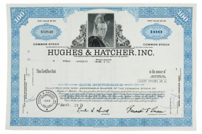 купить Акция США HUGHES & HATCHER, INC 1971 г.