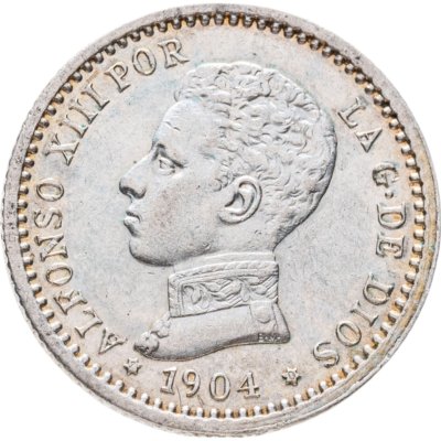 купить Испания 50 сентимо (centimos) 1904, 10 внутри звезд