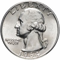 купить США 1/4 доллара (квотер, 25 центов) 1964 "Washington Quarter (Вашингтон)"