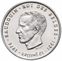 Купить Бельгия 250 франков (francs) 1976 25 лет правления Короля Бодуэна I