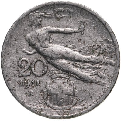купить Италия 20 чентезимо (centesimi) 1911