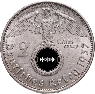 купить Германия (Третий Рейх) 2 рейхсмарки 1937, знак монетного двора "А" - Берлин