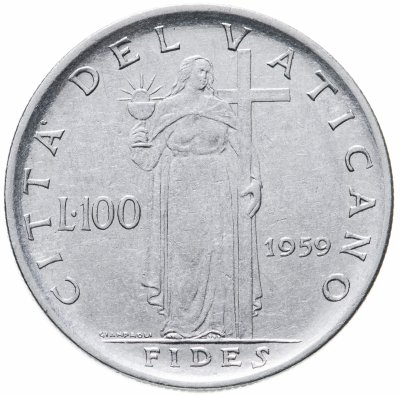 купить Ватикан 100 лир (lire) 1959