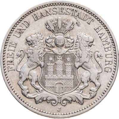 купить Германская империя, Гамбург 3 марки (mark) 1909