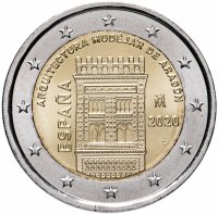Купить Испания 2 евро 2020 "Архитектура мудехар в Арагоне"