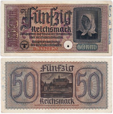 купить Германия 50 марок 1940-1945 год (Pick R140(1) Оккупационные территории