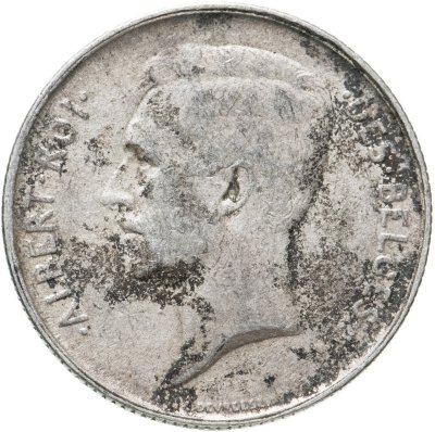 купить Бельгия 2 франка (francs) 1911 Надпись на французском - 'ALBERT ROI DES BELGES'
