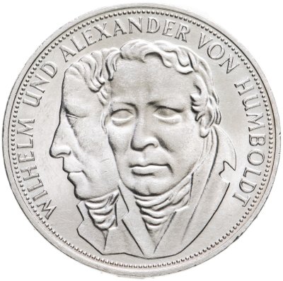 купить Германия 5 марок (deutsche mark) 1967 "200 лет со дня рождения Вильгельма и Александра фон Гумбольдтов"