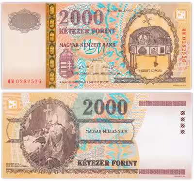 купить Венгрия 2000 форинтов 2000 (Pick 186a) "Миллениум" в буклете