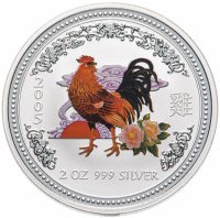 купить Австралия 2 доллара (dollars) 2005 Восточный календарь - Год Петуха, Цветное покрытие