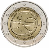 купить Греция 2 евро 2009 "10 лет Экономическому и валютному союзу"