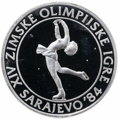 купить Югославия 100 динаров (динара, dinara) 1982 "XIV зимние Олимпийские игры, Сараево 1984 - Фигурное катание"