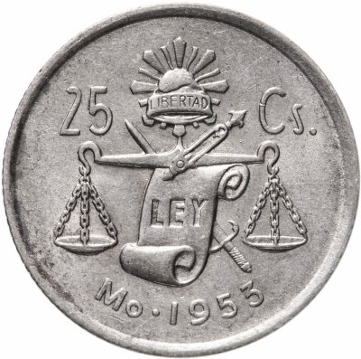 купить Мексика 25 сентаво (centavos) 1952