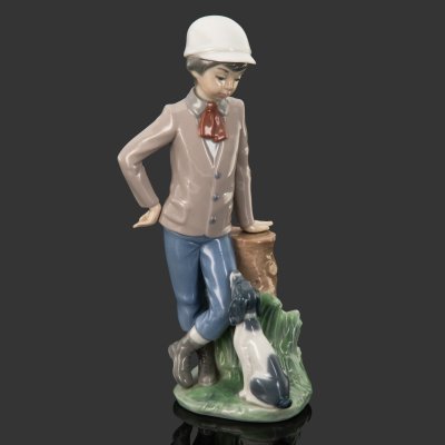 купить Статуэтка "Мальчик с собакой", скульптор Jose Roig, фарфор, роспись, NAO Porcelain, Испания, 1983 г.