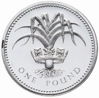 Купить Великобритания 1 фунт (pound) 1985 "толстый", Piedfort