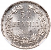купить 50 пенни (pennia) 1911 L в слабе ННР MS65