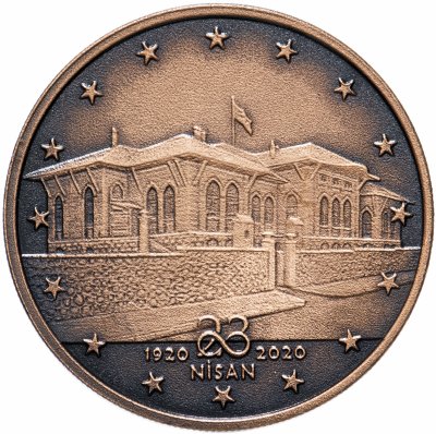 купить Турция 2½ лиры ( 2,5 лиры) 2020 "100 лет Национальному собранию Турции" (с сертификатом)
